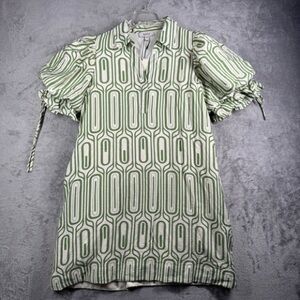 Zara Green Geometric Women's Blouse